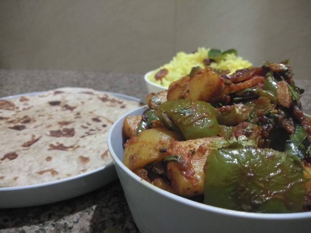 Capsicum Potato stir fry – Indian style