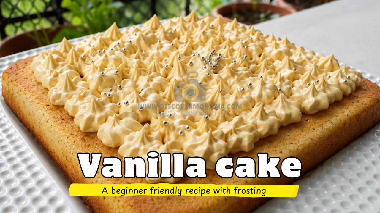 Vanilla Cake Recipe | Soft Sponge Cake with Buttercream