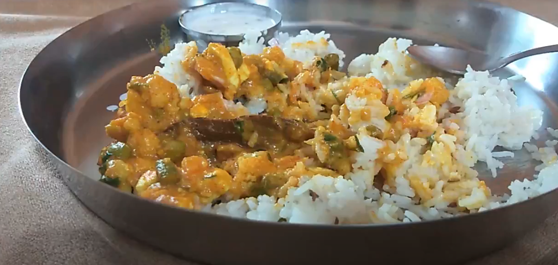 Jeera Rice and Mix vegetable Gravy