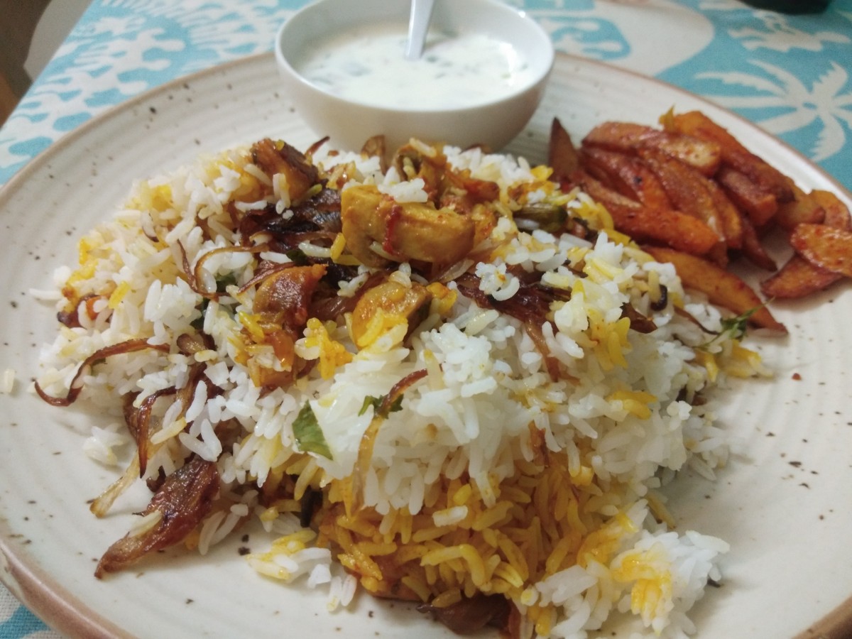 Mushroom dum biryani recipe – Indian style