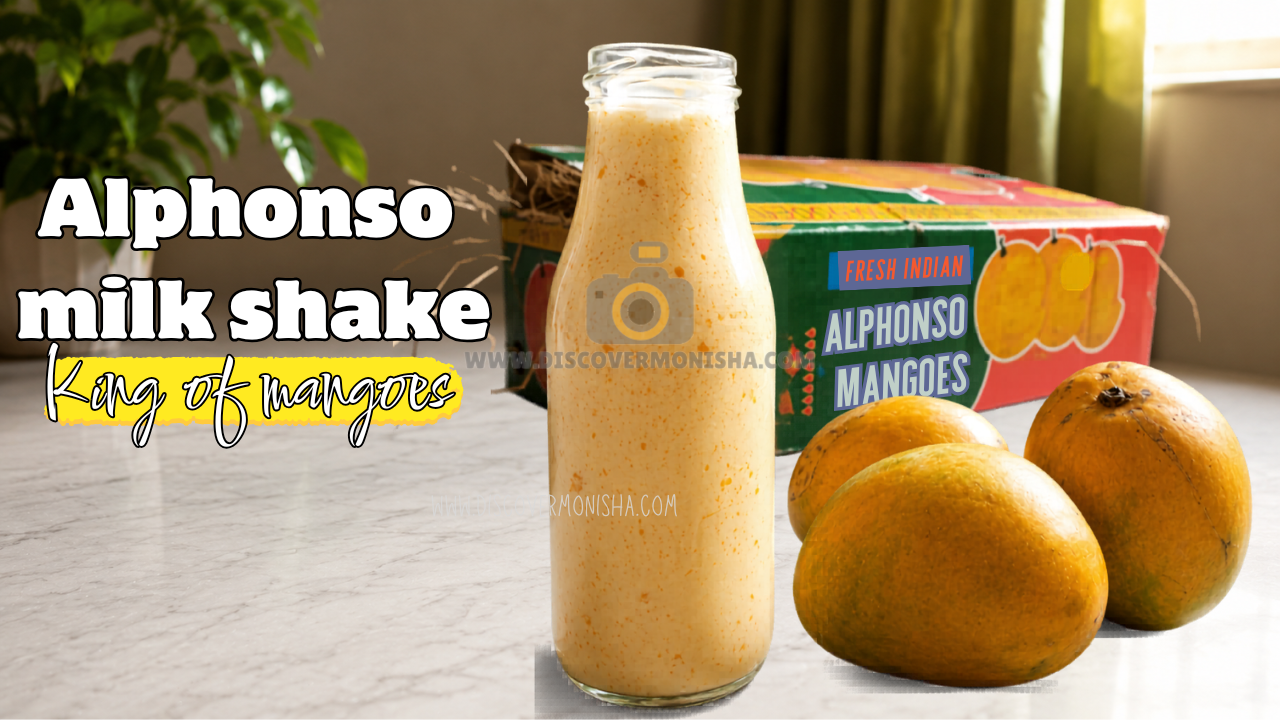 Tempting Alphonso mango milkshake | Cafe style