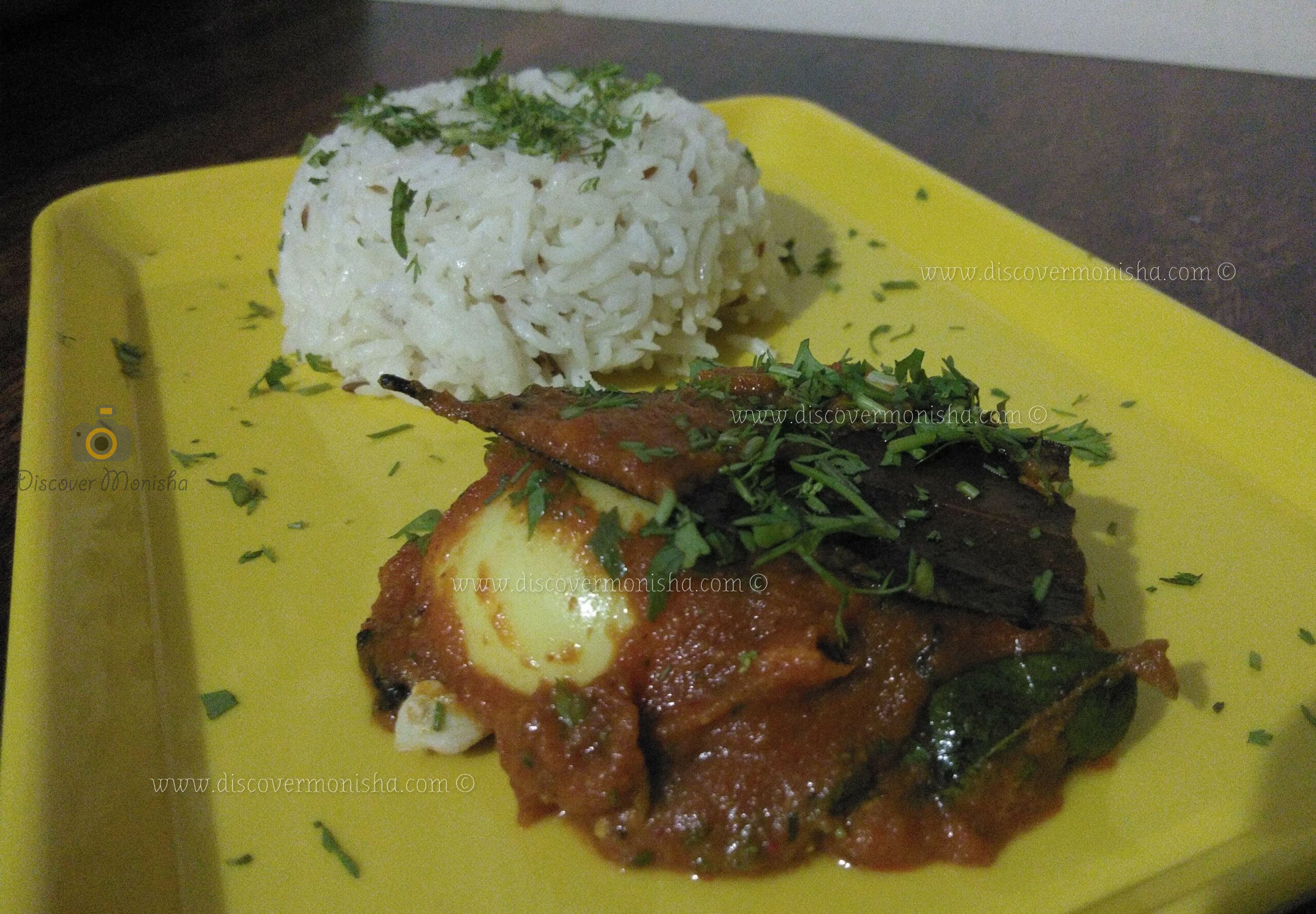 Egg gravy with Jeera rice Indian style Egg masala Discover Monisha