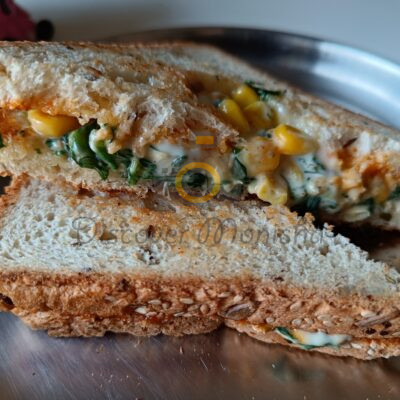corn spinach sandwich