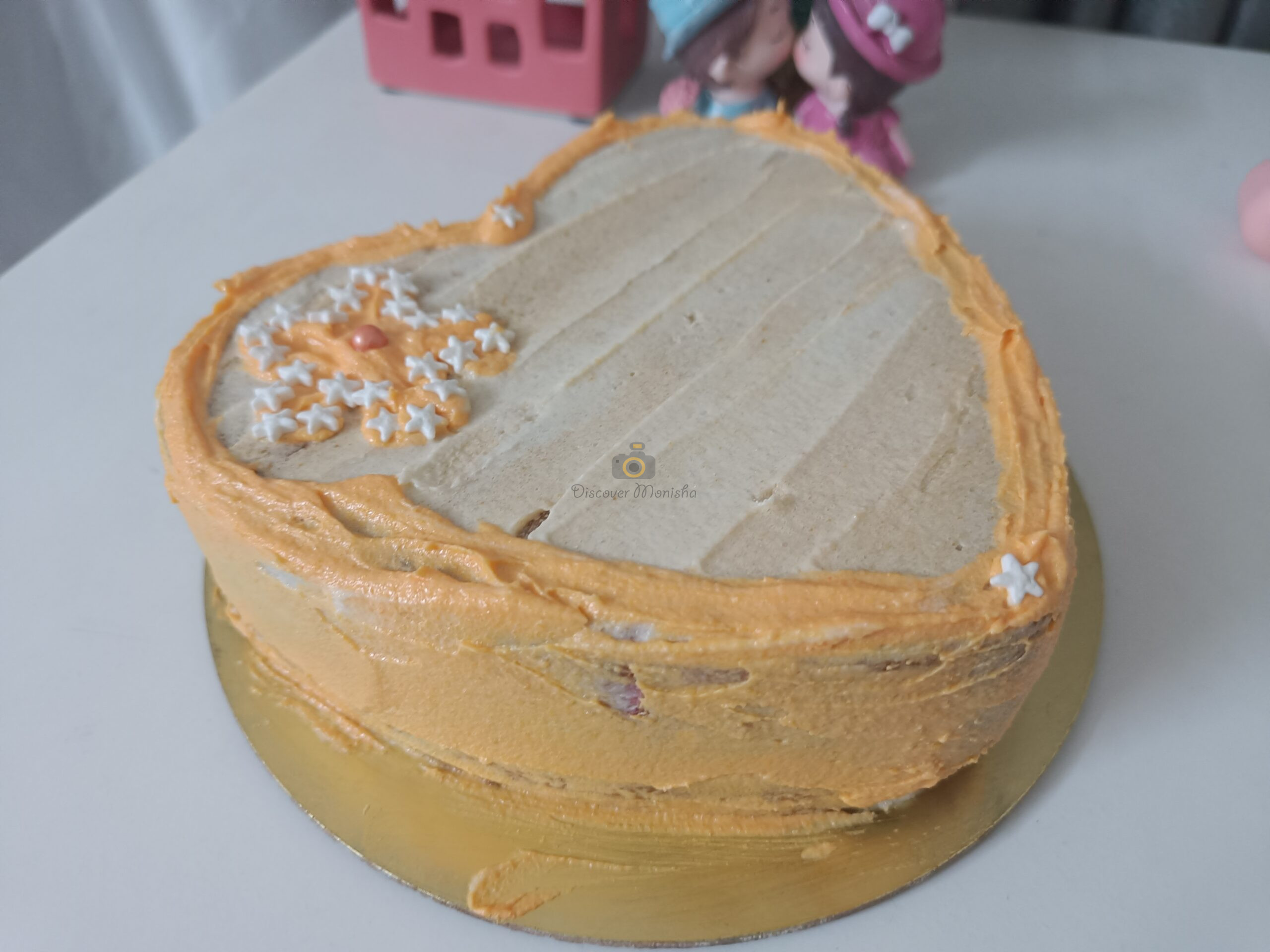 Vanilla Coffee cake with coffee buttercream frosting | Valentine’s Day special cake - Discover Monis