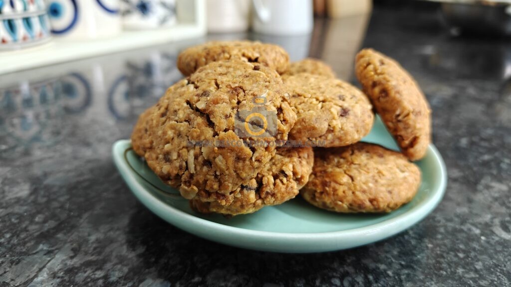 almond flour rolled oats jaggery powder cookie