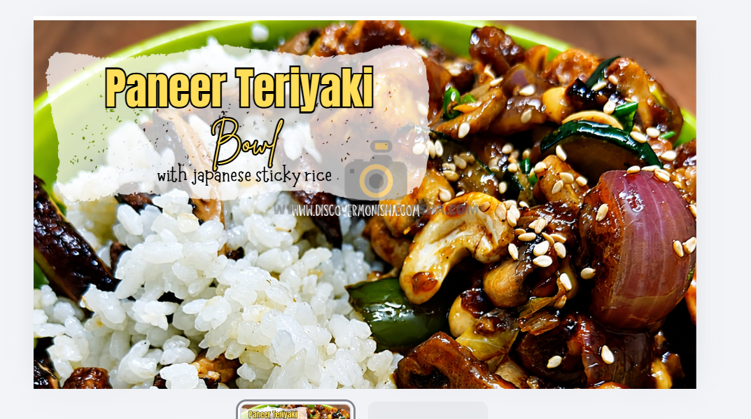 Paneer Teriyaki Bowl with Japanese Sticky Rice